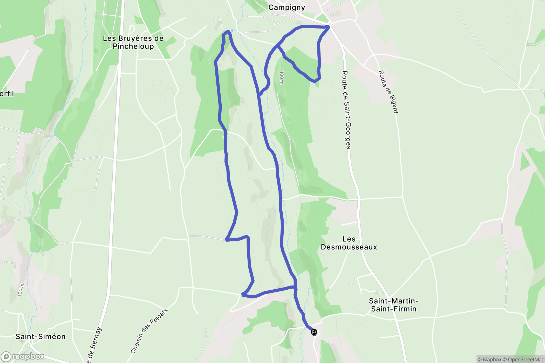 Saint-Martin-Saint-Firmin : carte du parcours de randonnée - France