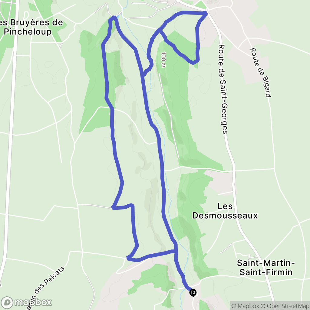 Saint-Martin-Saint-Firmin : carte du parcours de randonnée - France