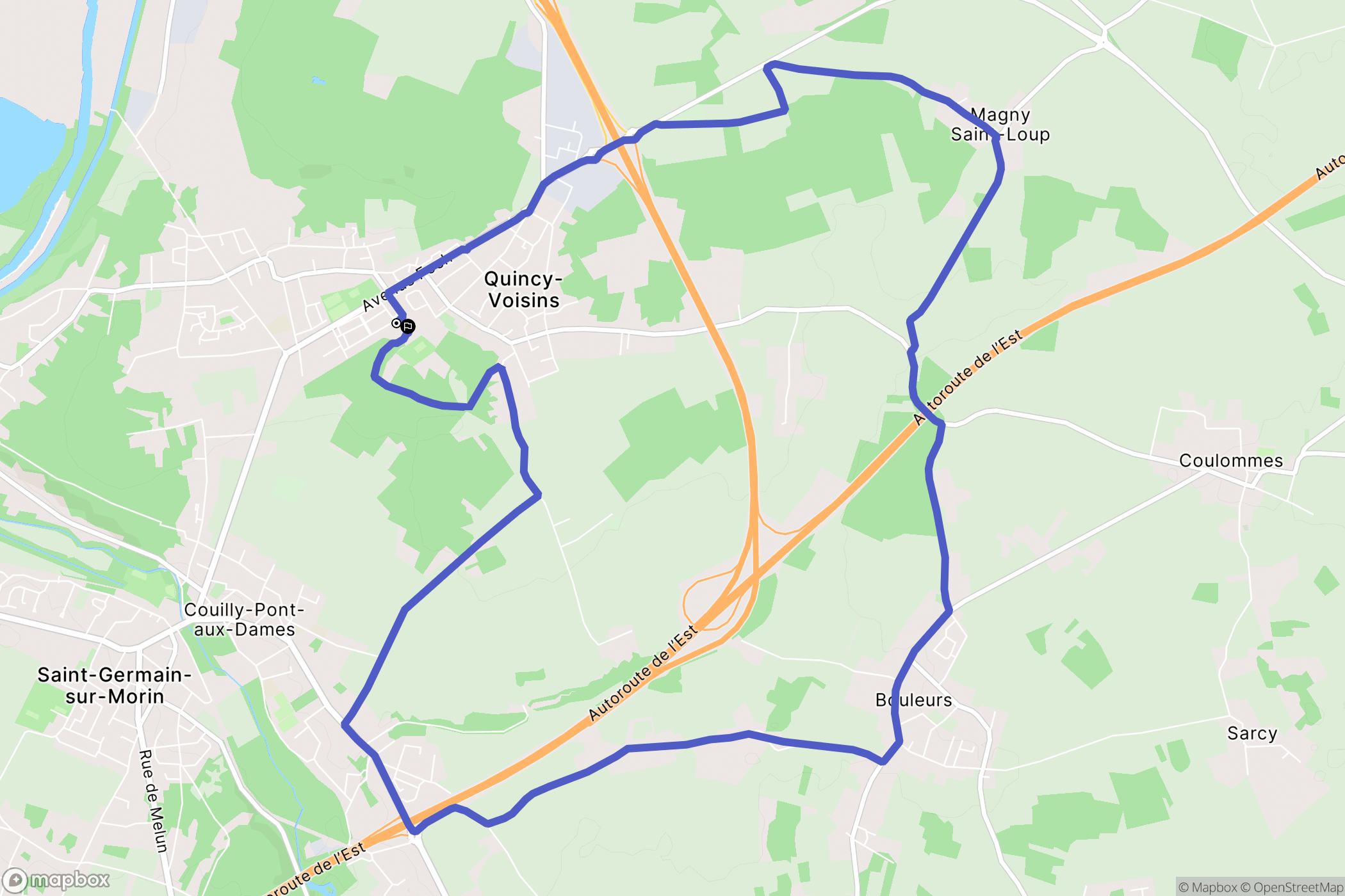 Quincy-Voisins : carte du parcours de randonnée - France