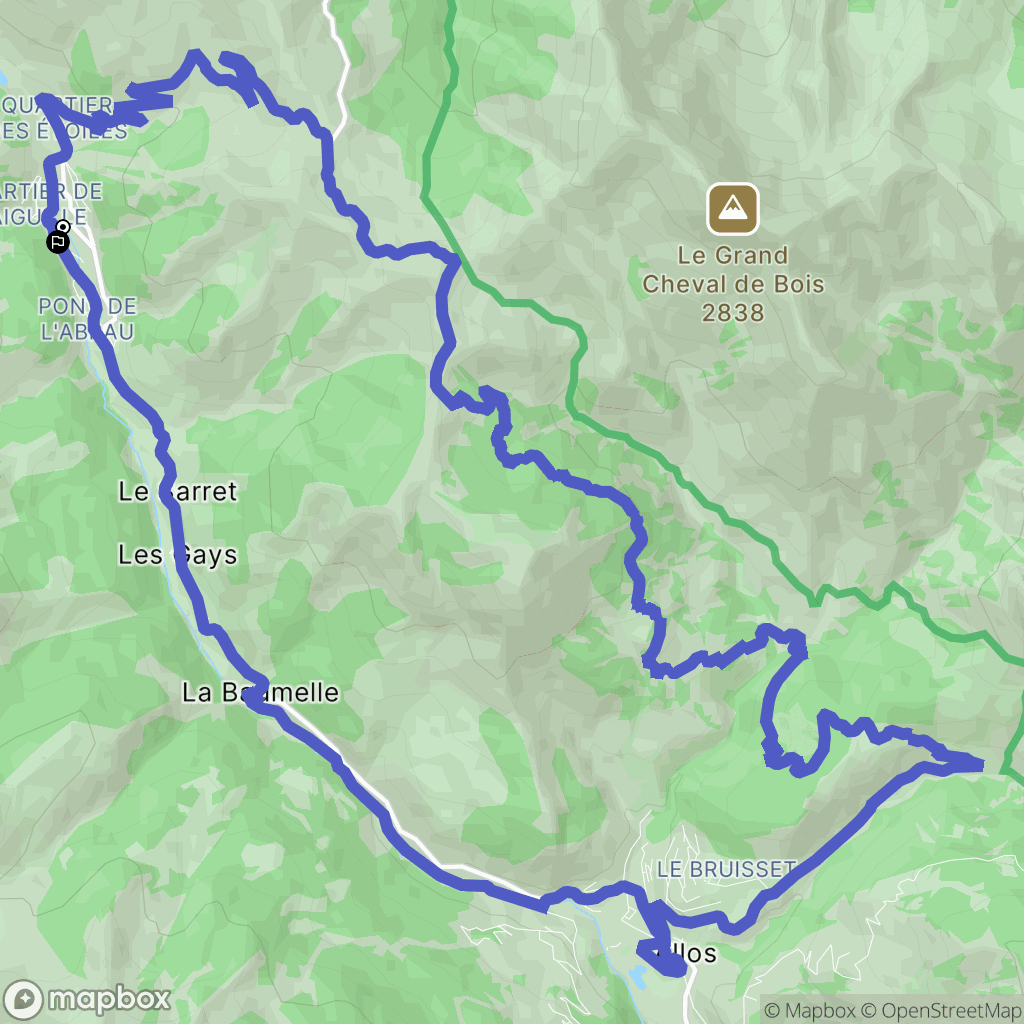 Allos : carte du parcours de randonnée - France