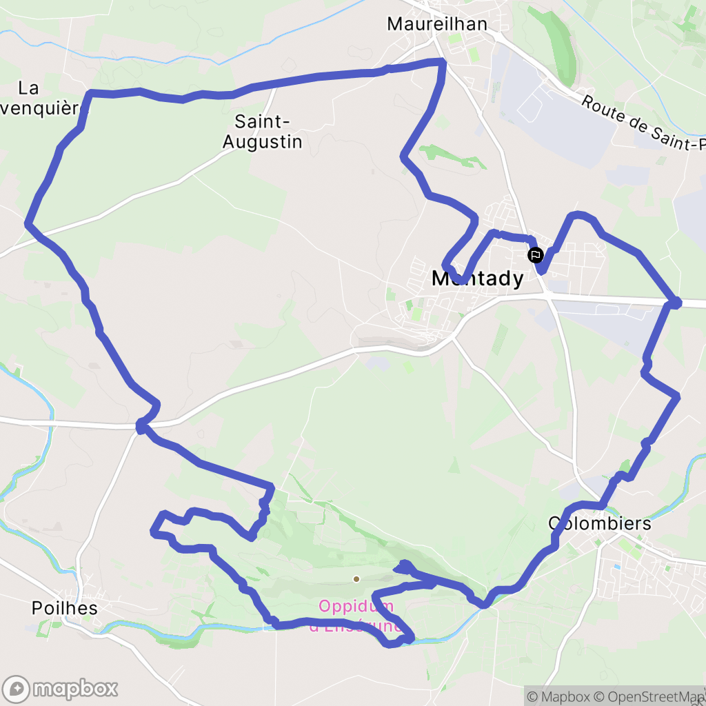 Montady : carte du parcours de randonnée - France