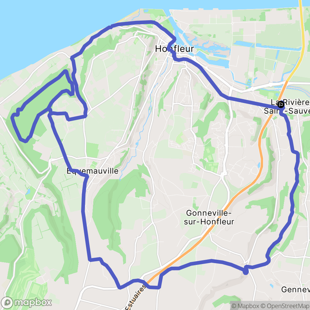 La Rivière-Saint-Sauveur : carte du parcours de randonnée - France