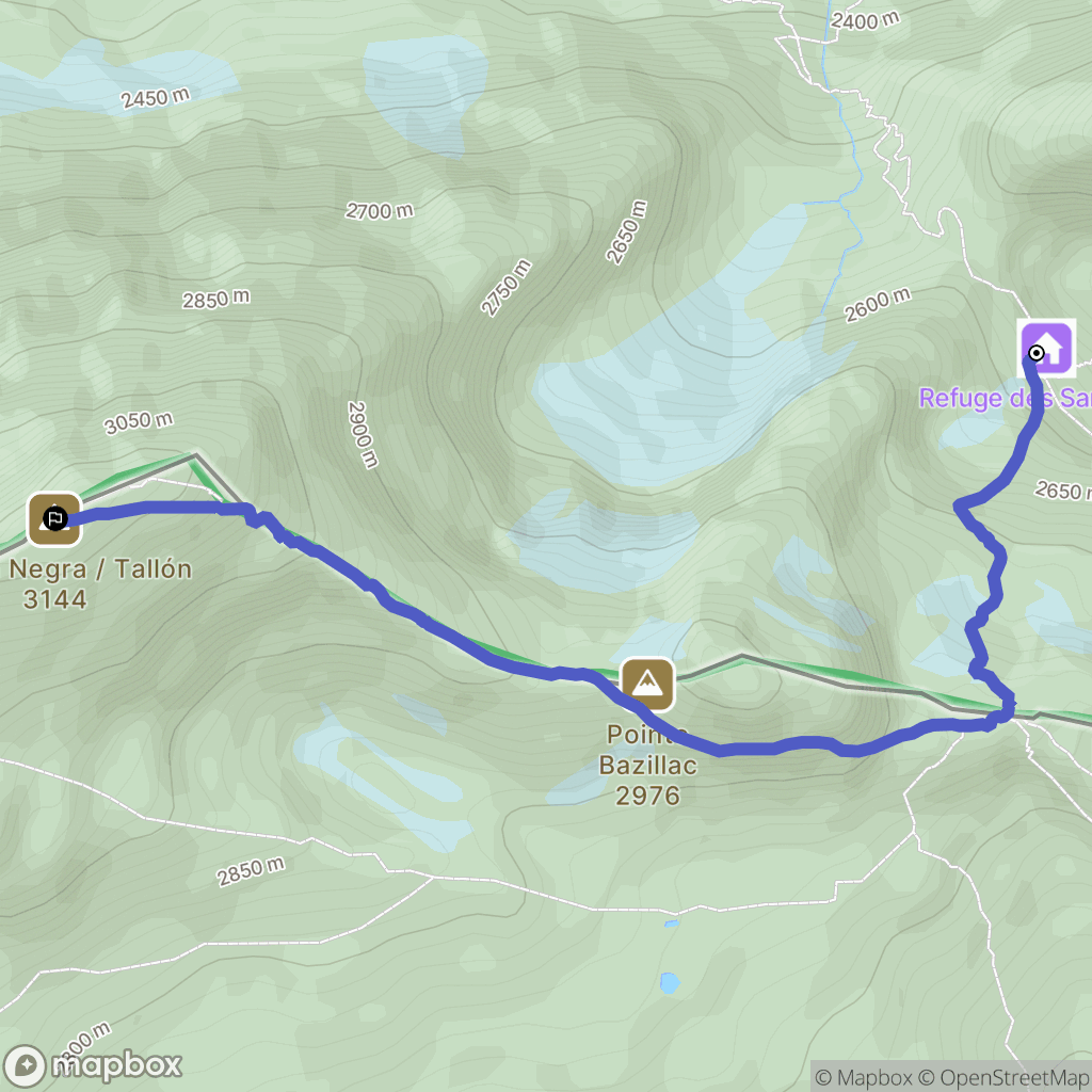 Gavarnie-Gèdre : carte du parcours de randonnée - France