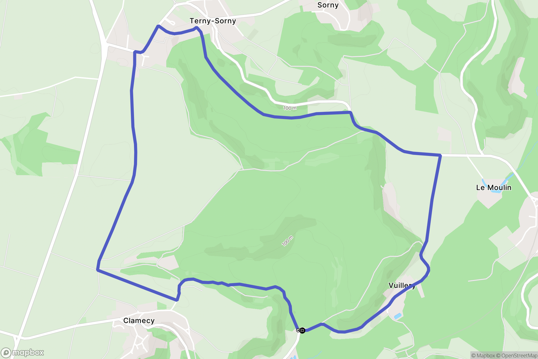 Braye : carte du parcours de randonnée - France