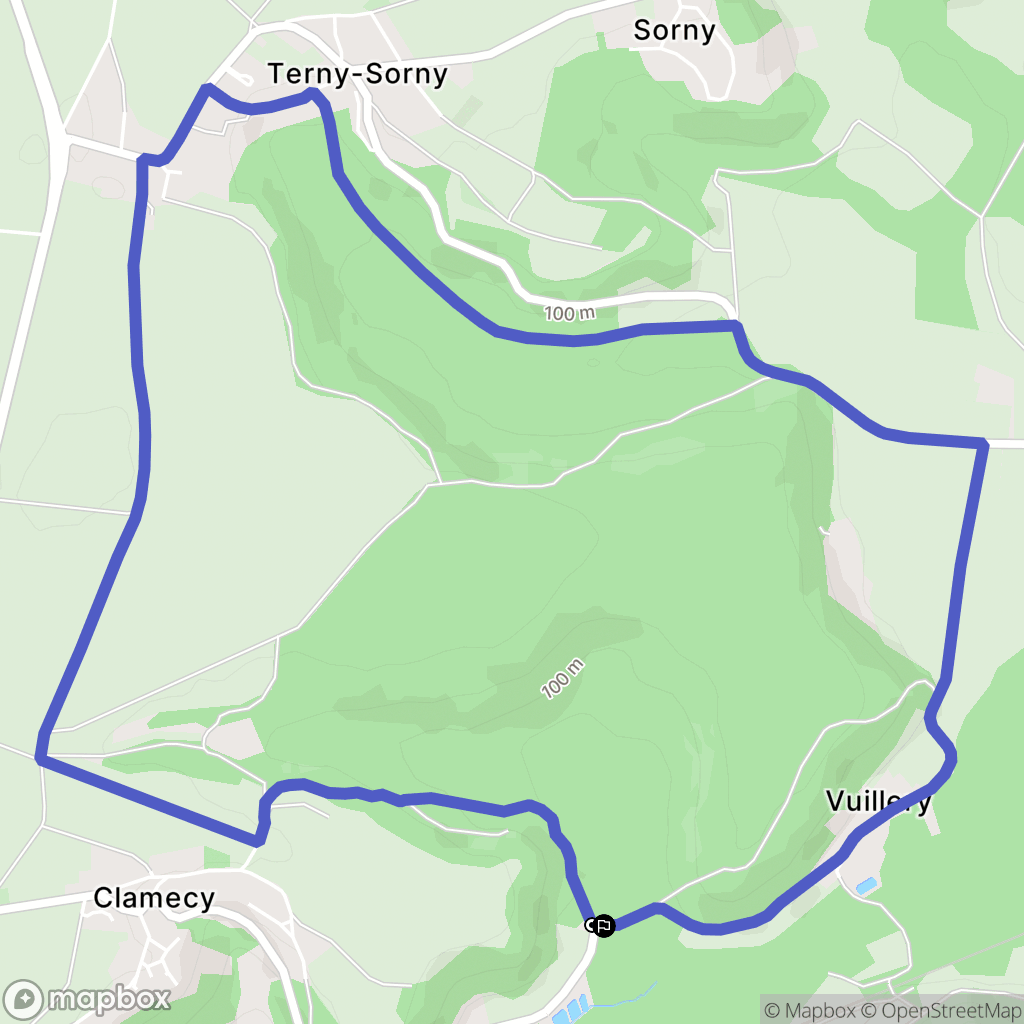 Braye : carte du parcours de randonnée - France