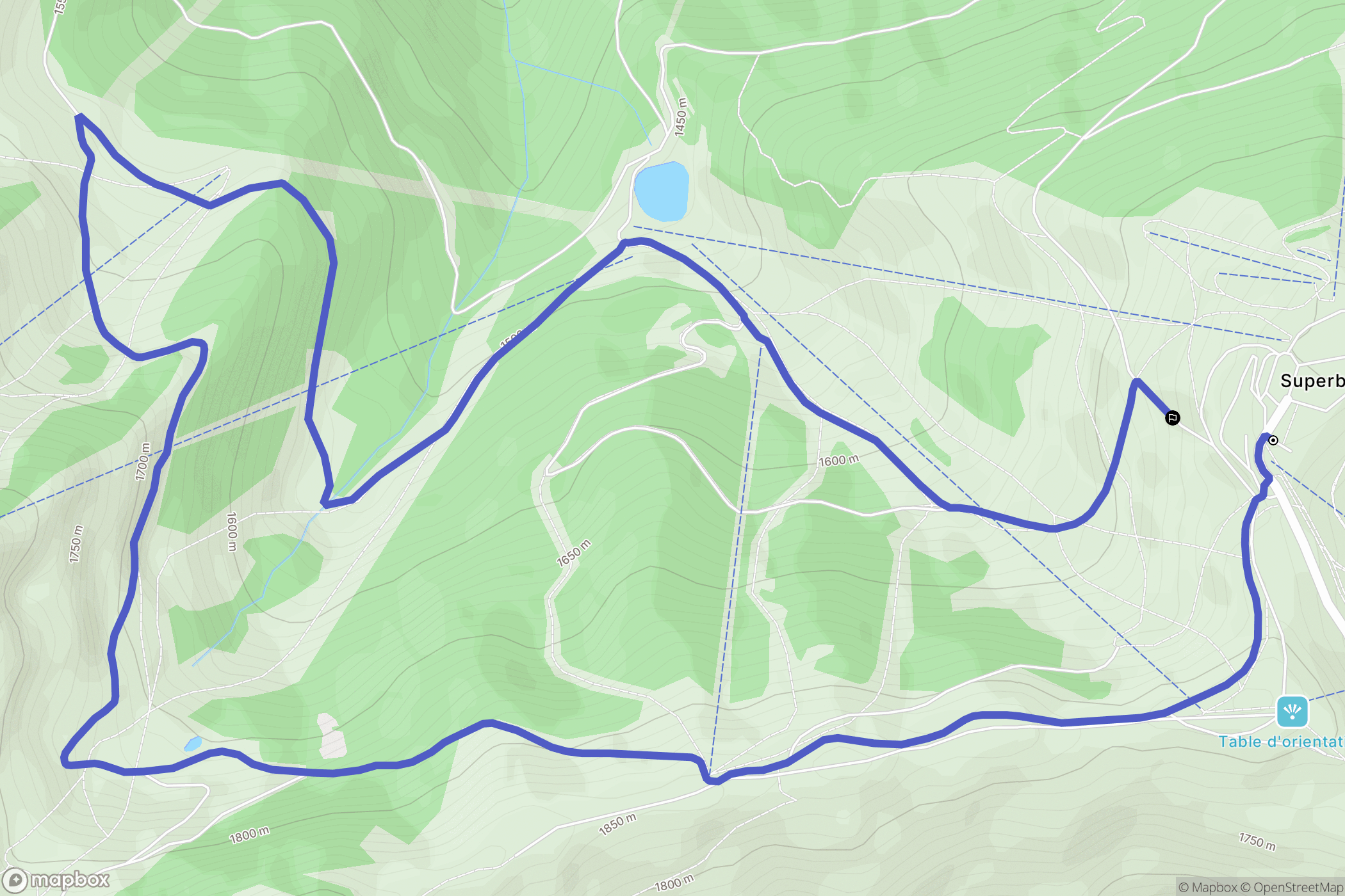 Saint-Aventin : carte du parcours de randonnée - France