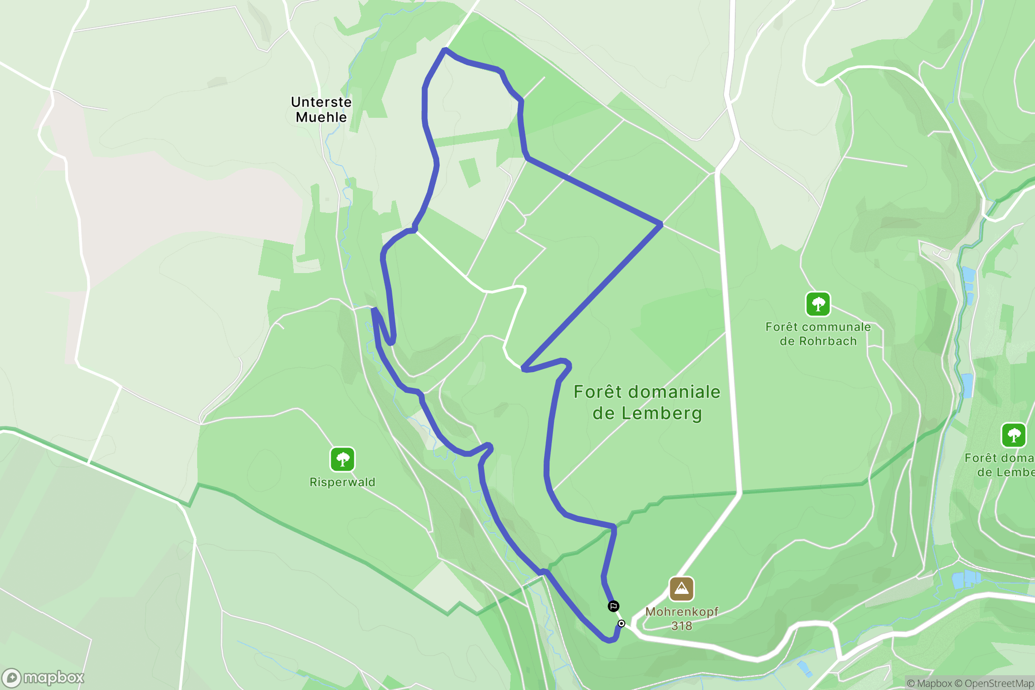Montbronn : carte du parcours de randonnée - France