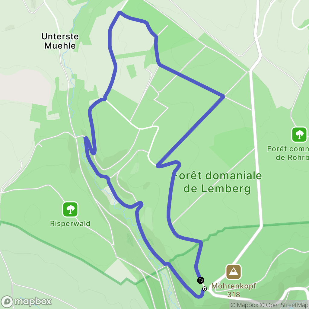Montbronn : carte du parcours de randonnée - France