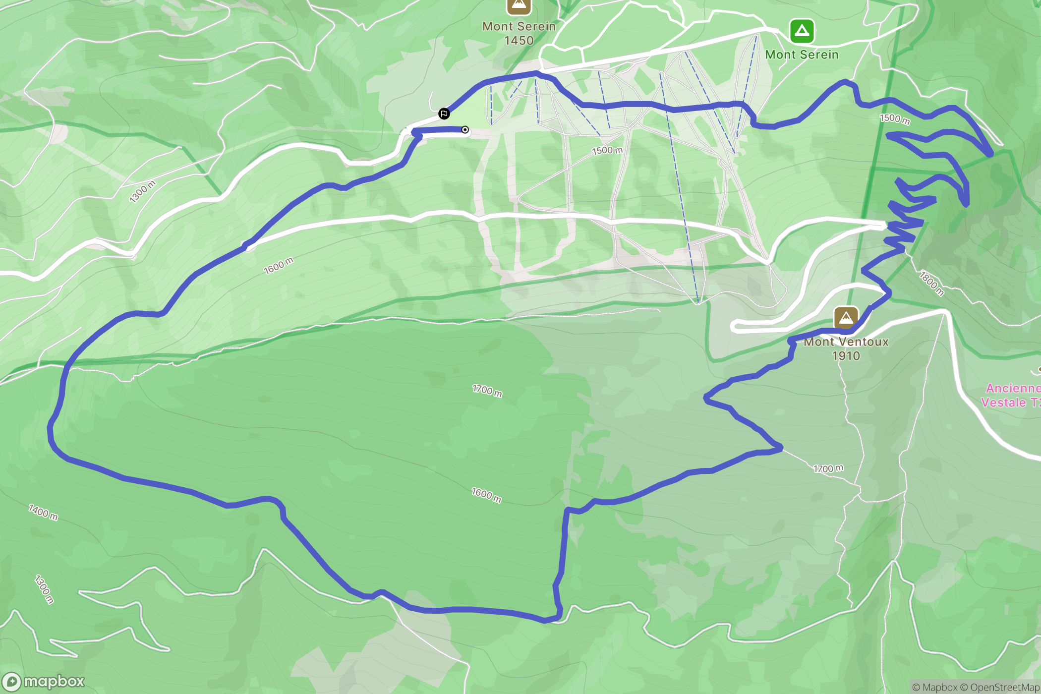 Beaumont-du-Ventoux : carte du parcours de randonnée - France