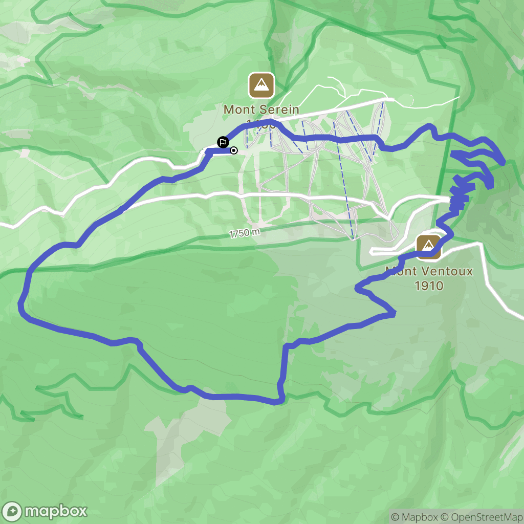 Beaumont-du-Ventoux : carte du parcours de randonnée - France