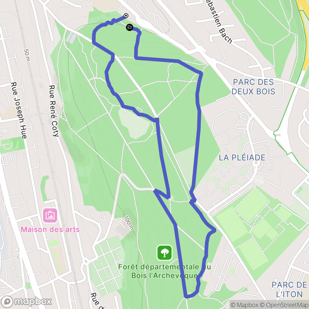 Déville-lès-Rouen : carte du parcours de randonnée - France