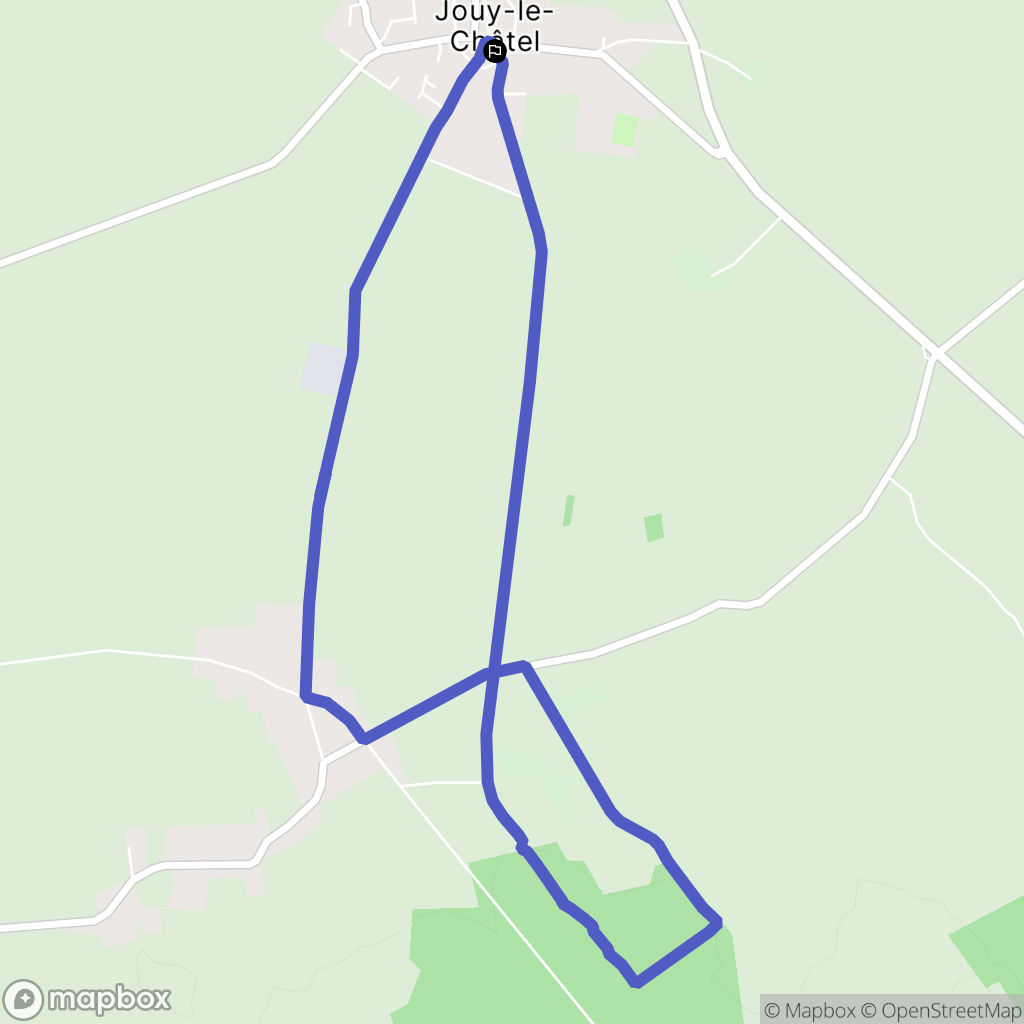 Jouy-le-Châtel : carte du parcours de randonnée - France