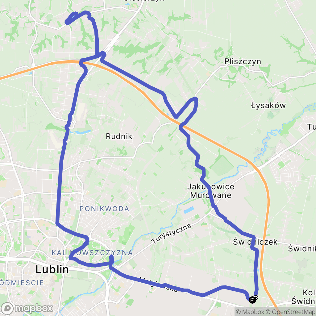 Świdnik: mapa trasy - Poland
