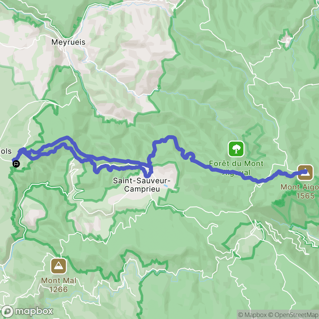 Lanuéjols : carte du parcours de randonnée - France