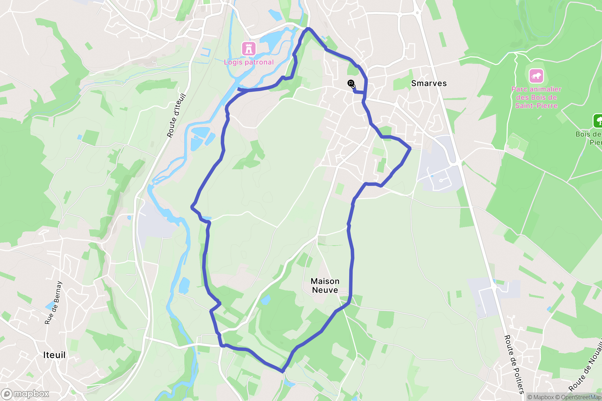 Smarves : carte du parcours de randonnée - France