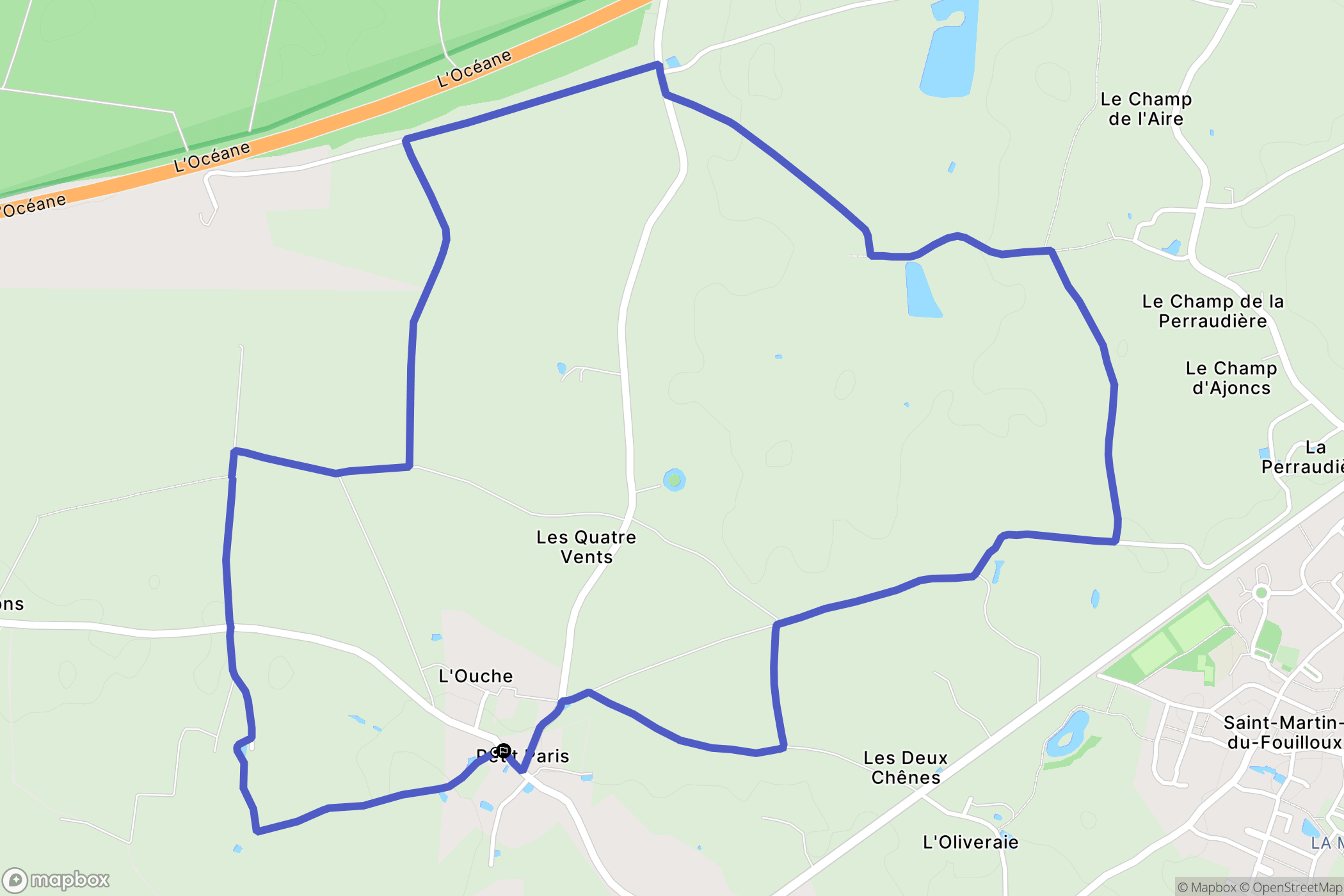 Saint-Martin-du-Fouilloux : carte du parcours de randonnée - France