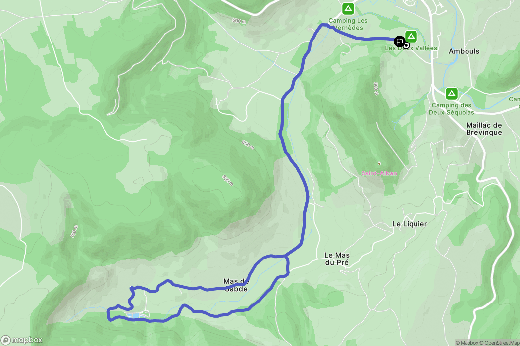 Nant : carte du parcours de randonnée - France