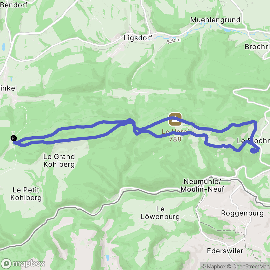 Winkel : carte du parcours de randonnée - France