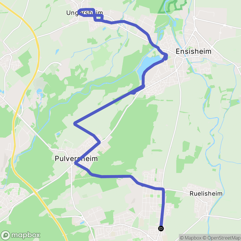 Wittenheim : carte du parcours de randonnée - France