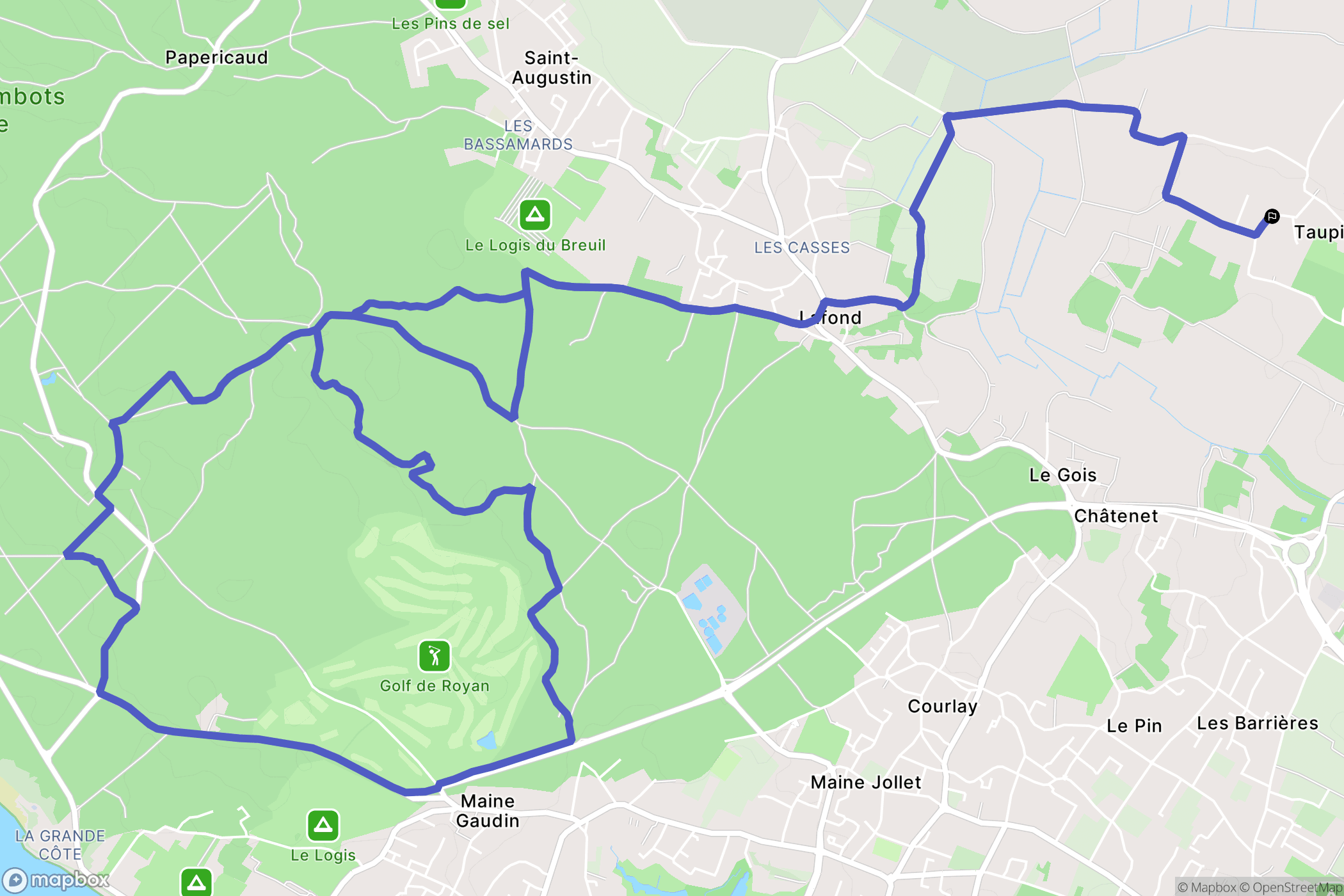 Breuillet : carte du parcours de randonnée - France