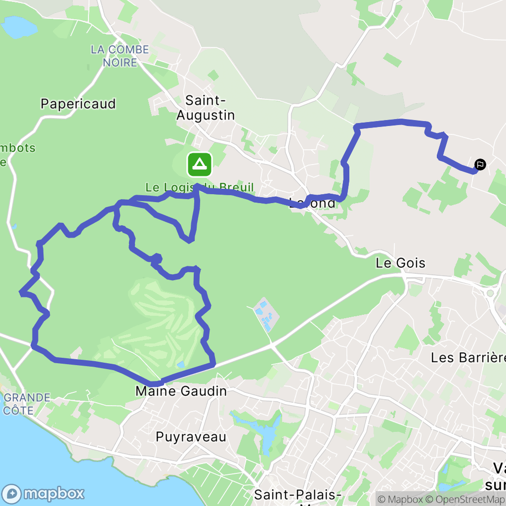 Breuillet : carte du parcours de randonnée - France