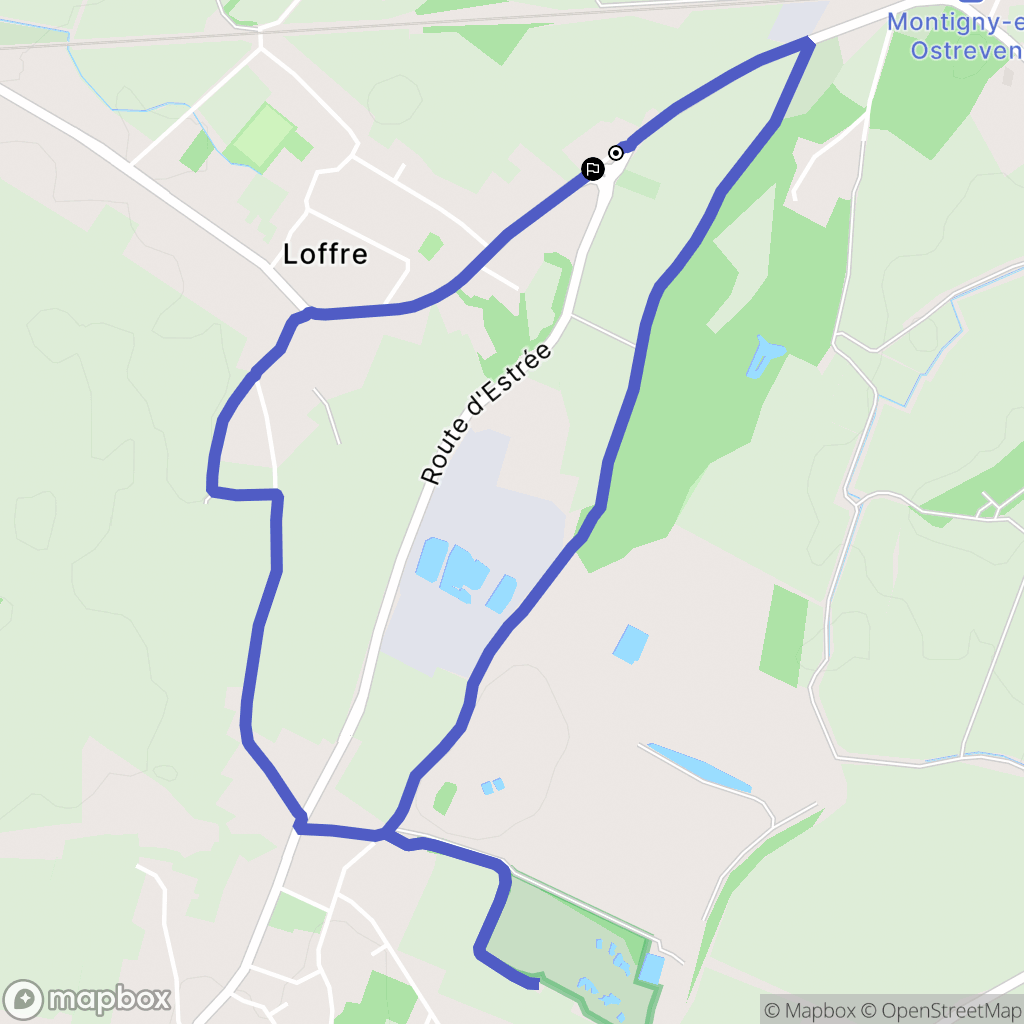 Loffre : carte du parcours de randonnée - France