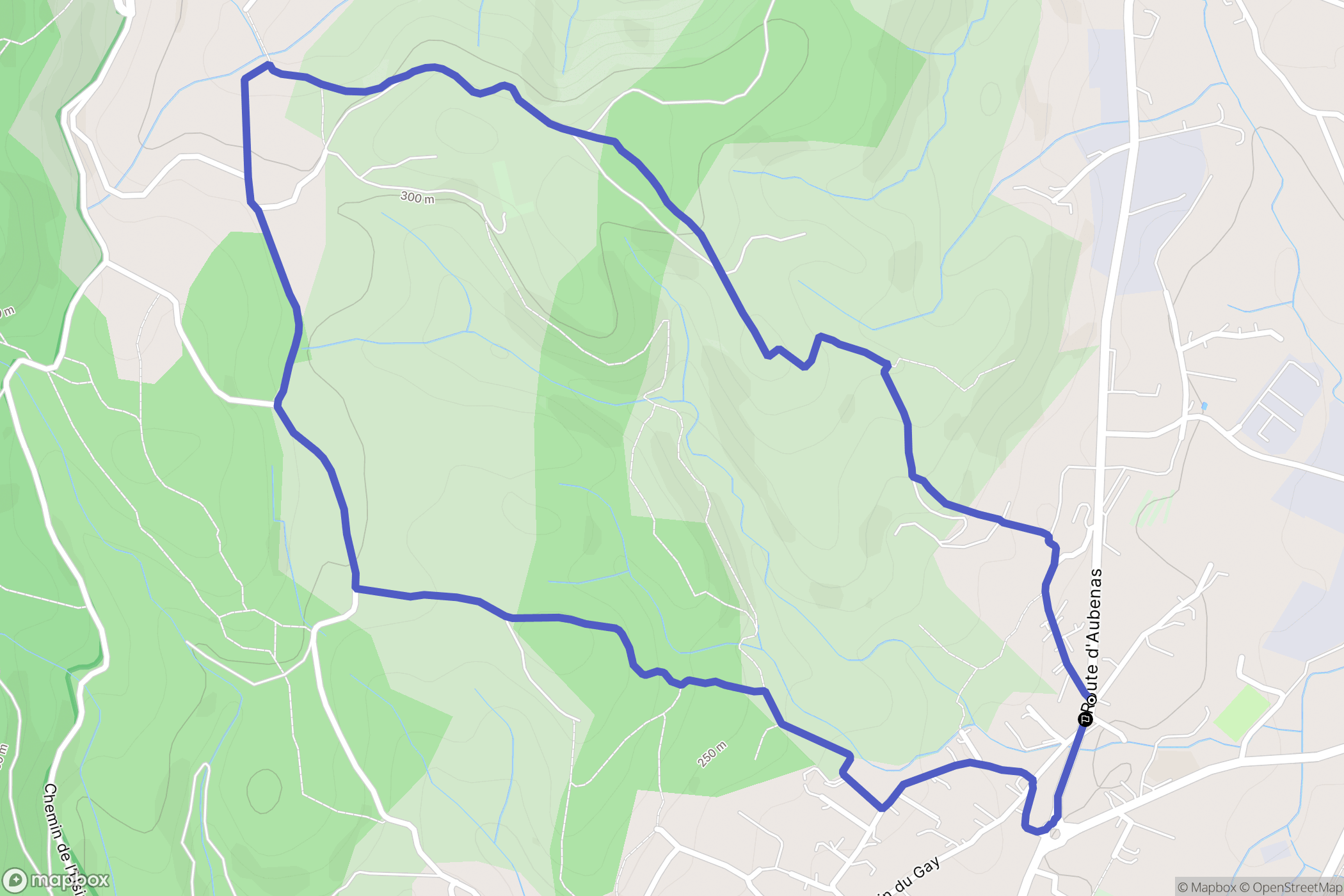 Lachapelle-sous-Aubenas : carte du parcours de randonnée - France