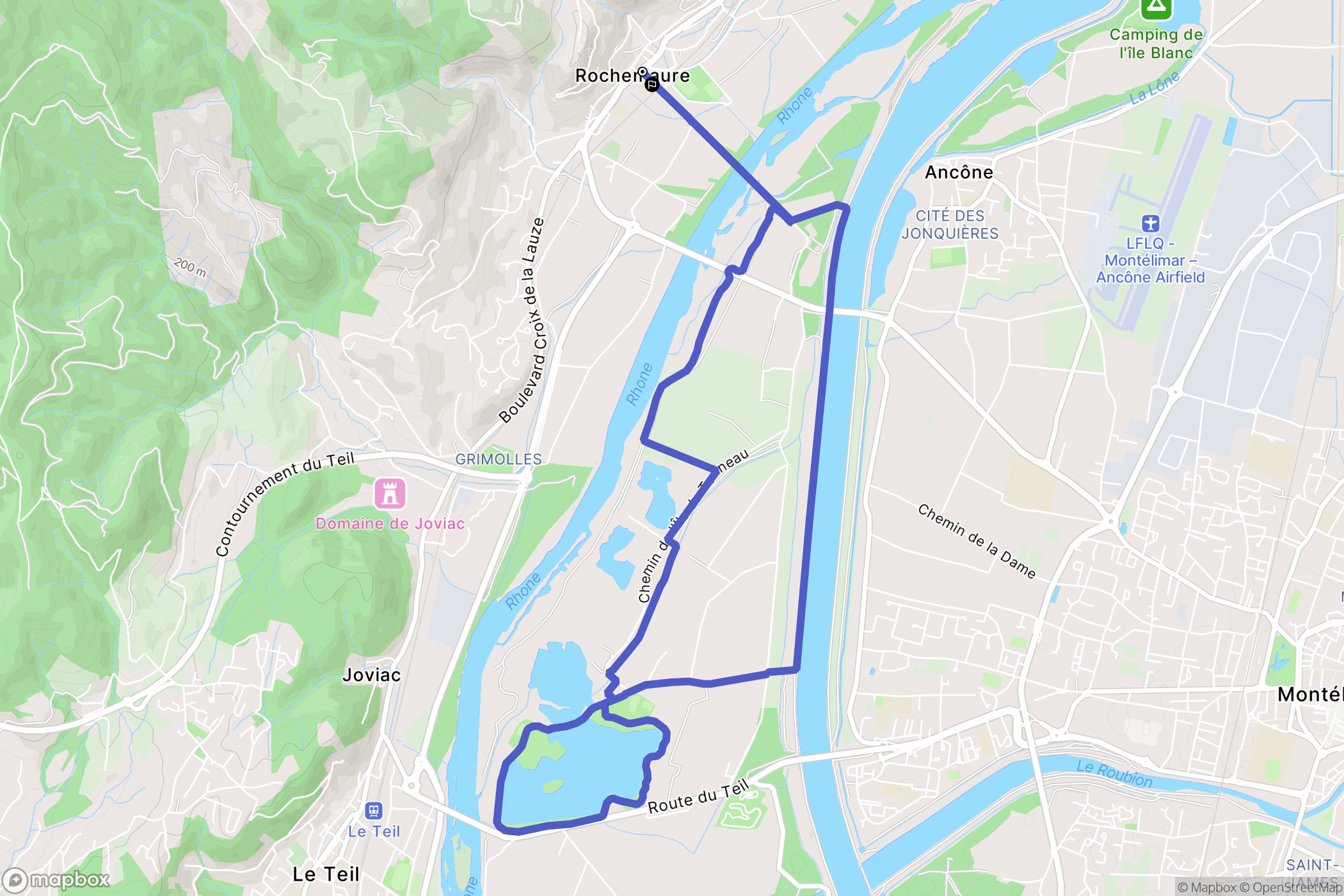 Rochemaure : carte du parcours de randonnée - France