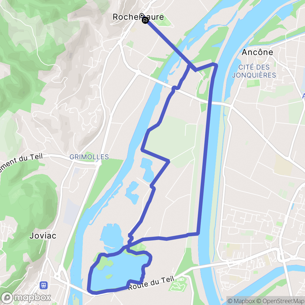 Rochemaure : carte du parcours de randonnée - France