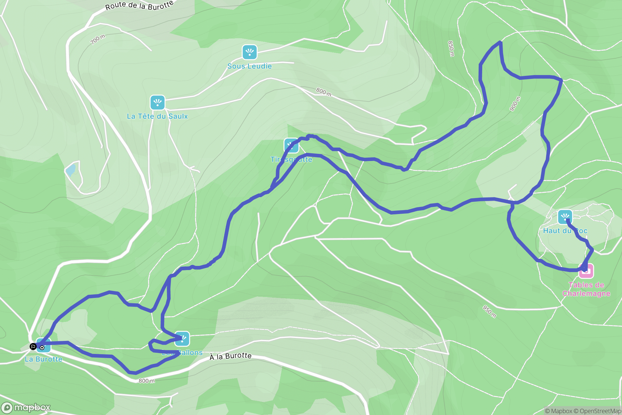 Basse-sur-le-Rupt : carte du parcours de randonnée - France