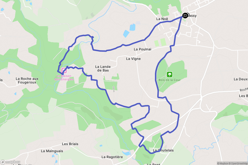 Lassy : carte du parcours de randonnée - France