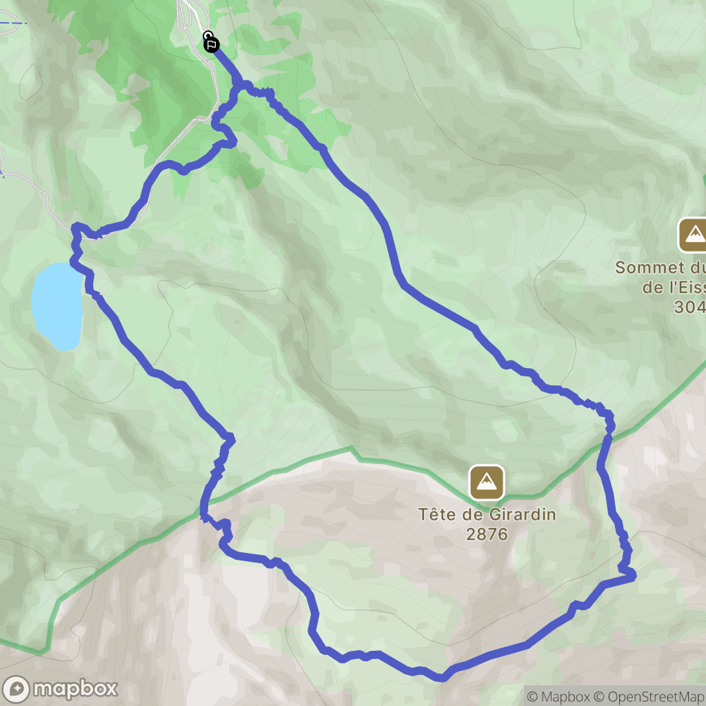 Ceillac : carte du parcours de randonnée - France