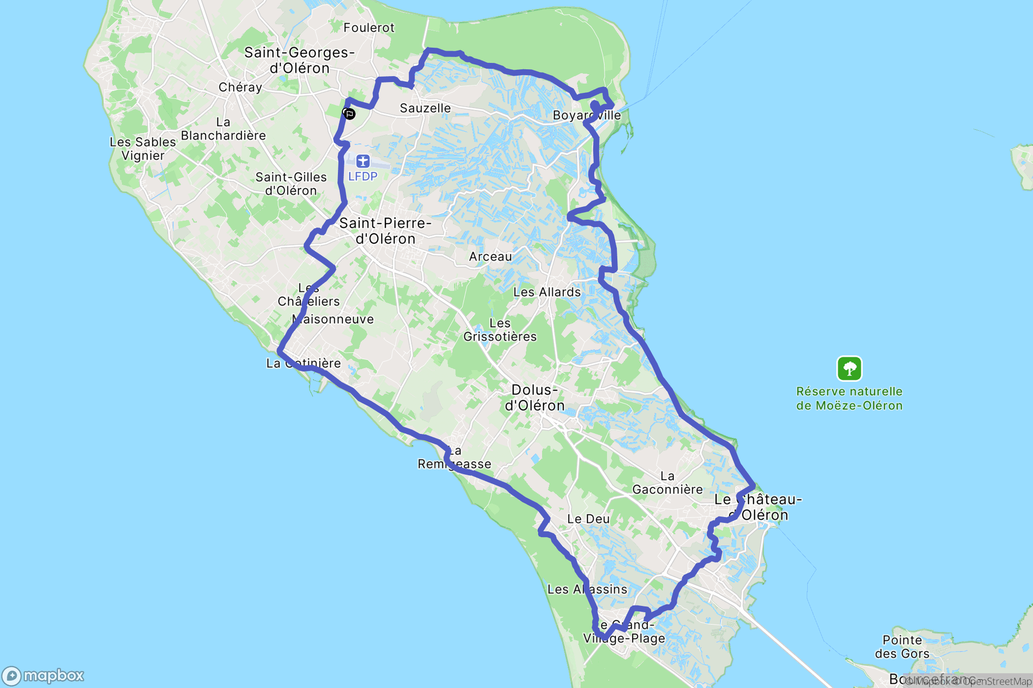 Saint-Georges-d'Oléron : carte du parcours de randonnée - France