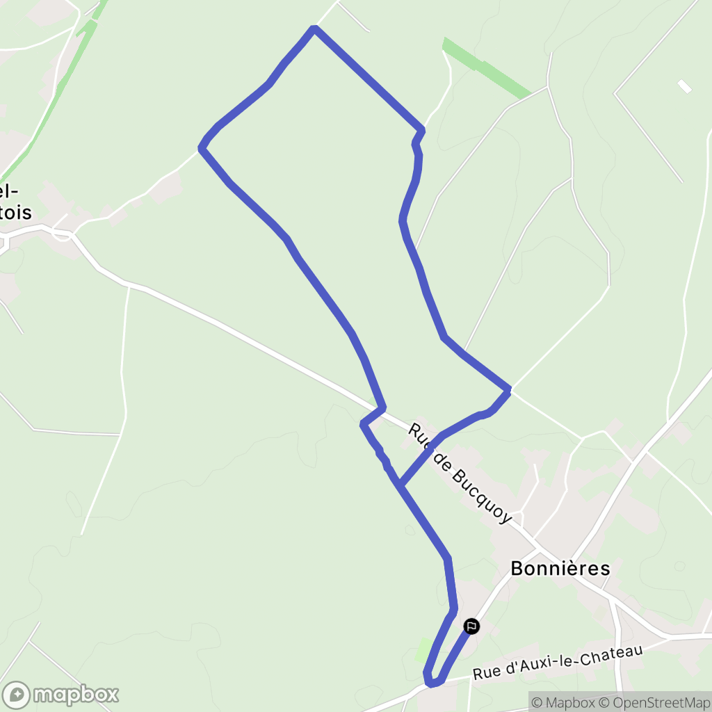 Bonnières : carte du parcours de randonnée - France