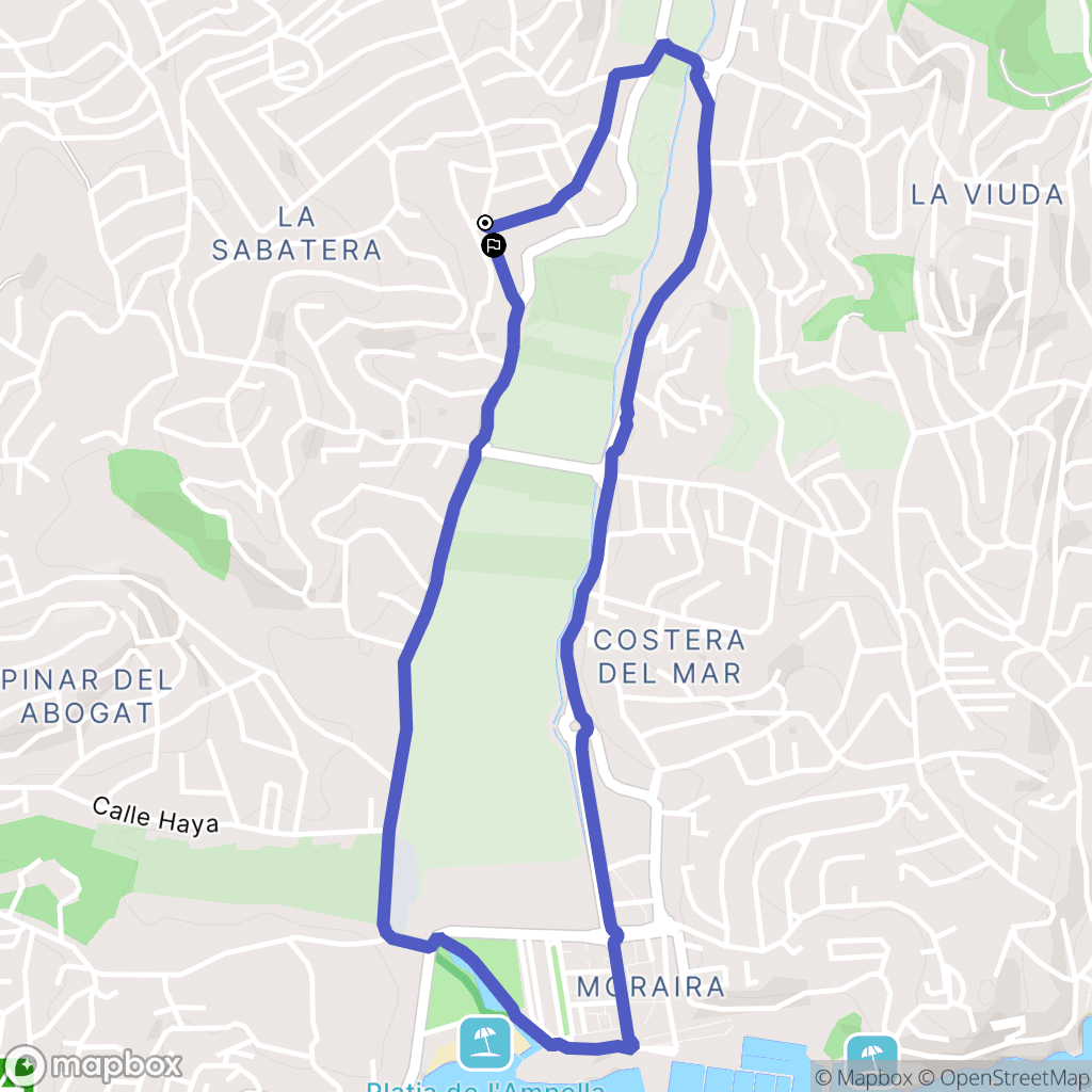 Teulada : carte du parcours de randonnée - Spain