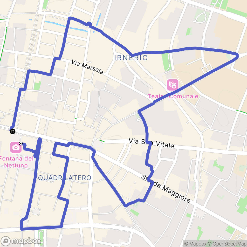 Bologna : carte du parcours de randonnée - Italy
