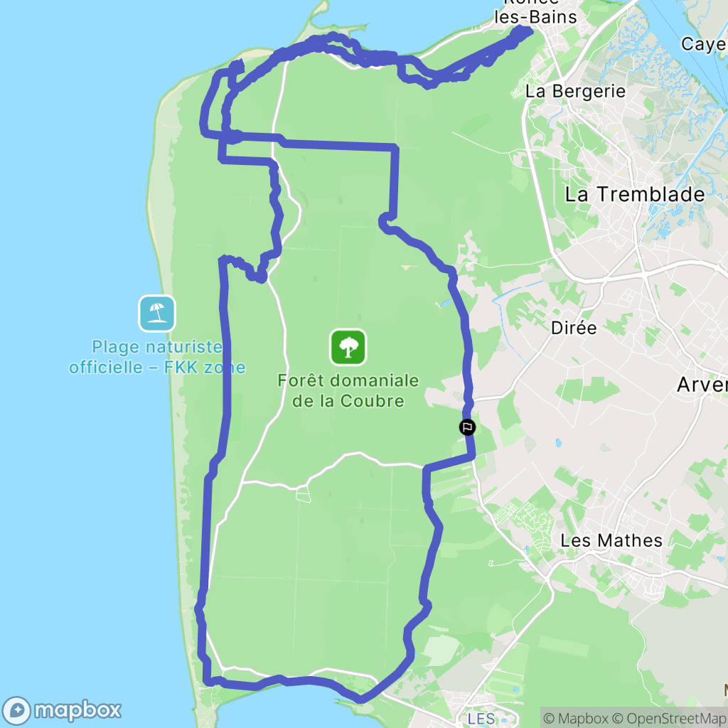 Les Mathes : carte du parcours de randonnée - France