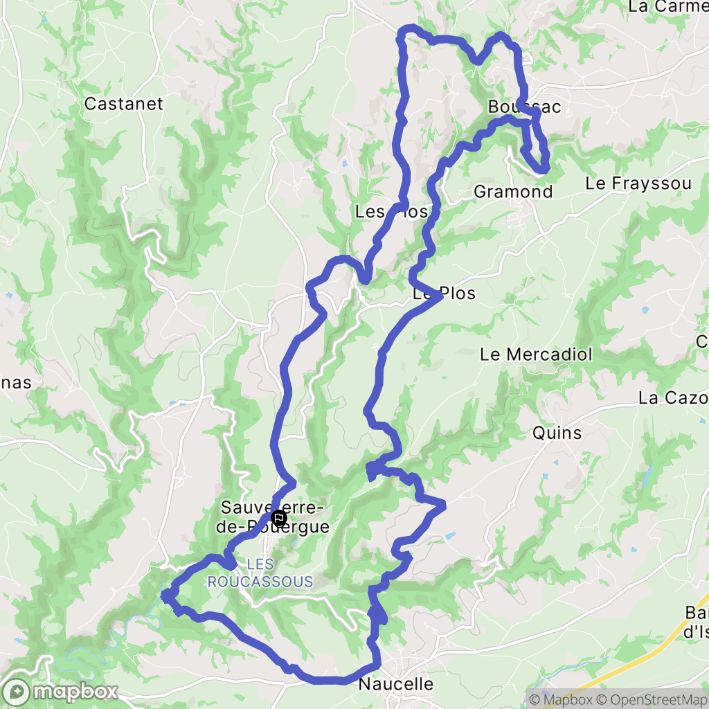 Sauveterre-de-Rouergue : carte du parcours de randonnée - France