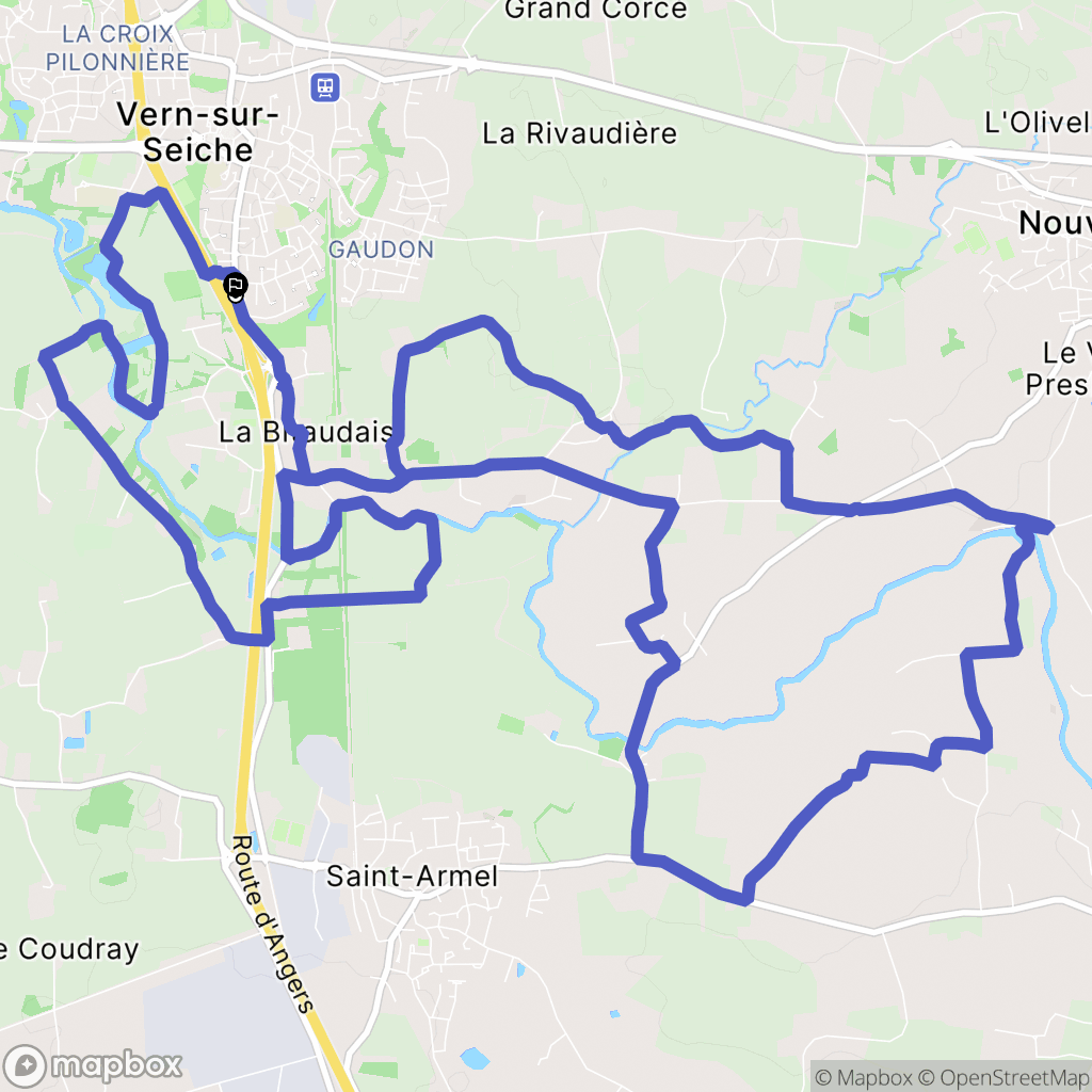 Vern-sur-Seiche : carte du parcours de randonnée - France