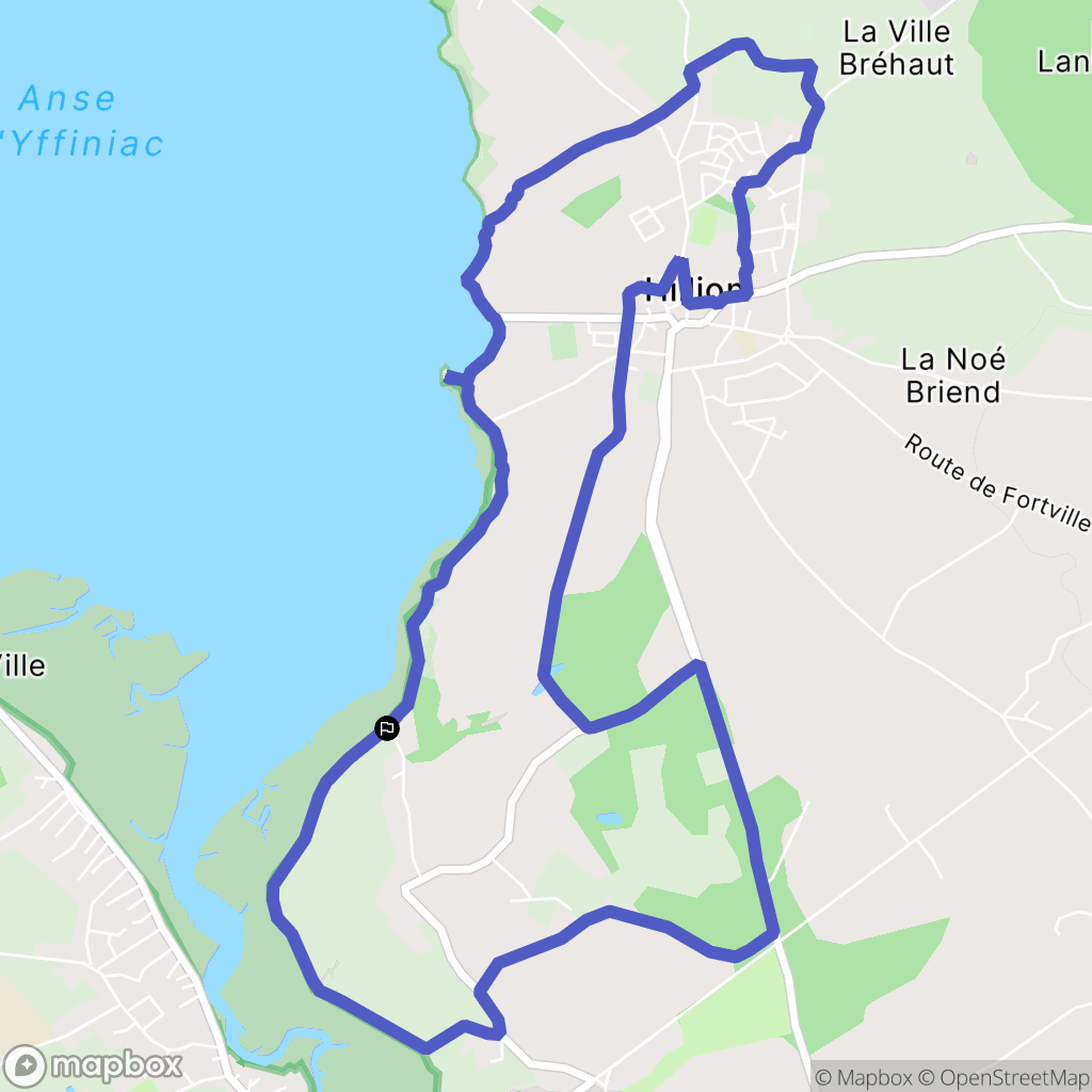 Hillion : carte du parcours de randonnée - France