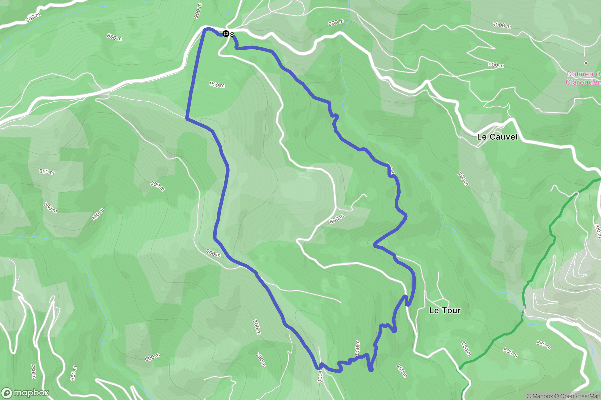 Saint-Martin-de-Lansuscle : carte du parcours de randonnée - France