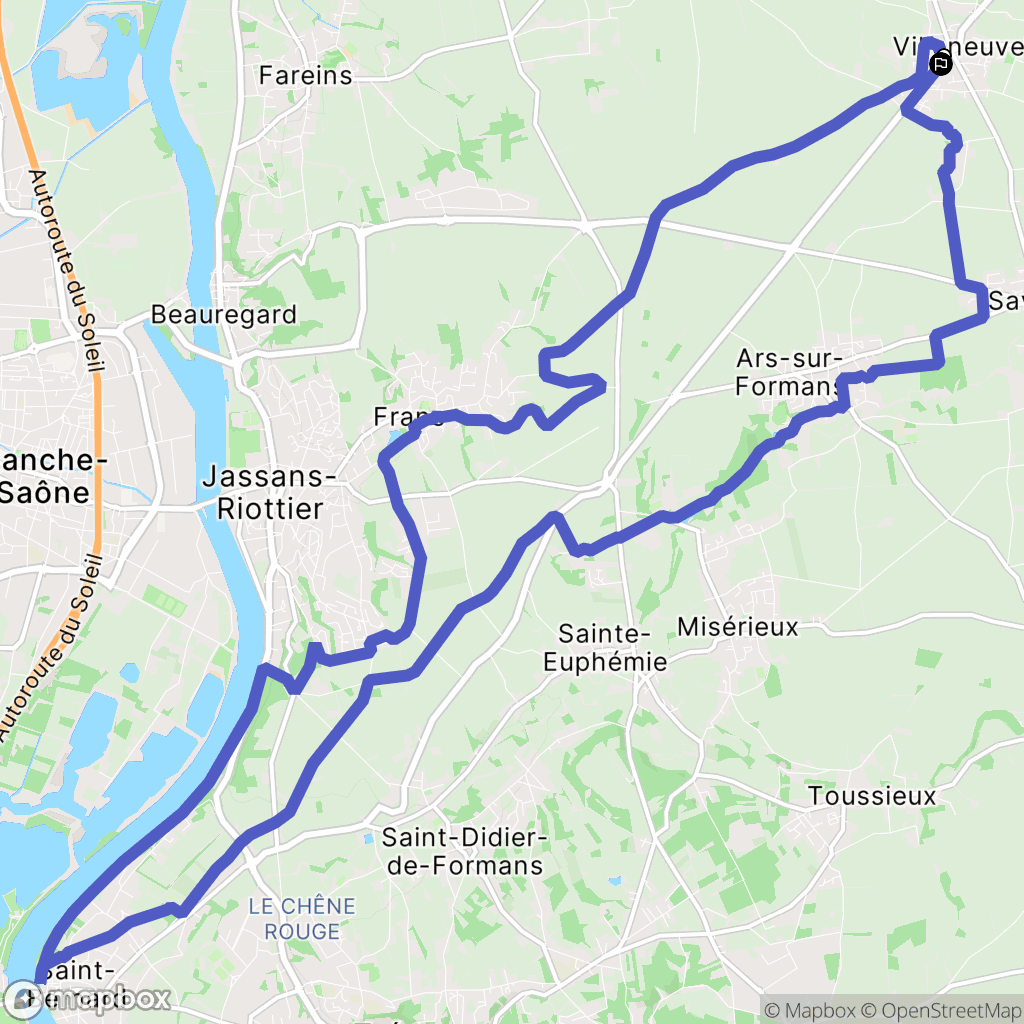 Villeneuve : carte du parcours de randonnée - France
