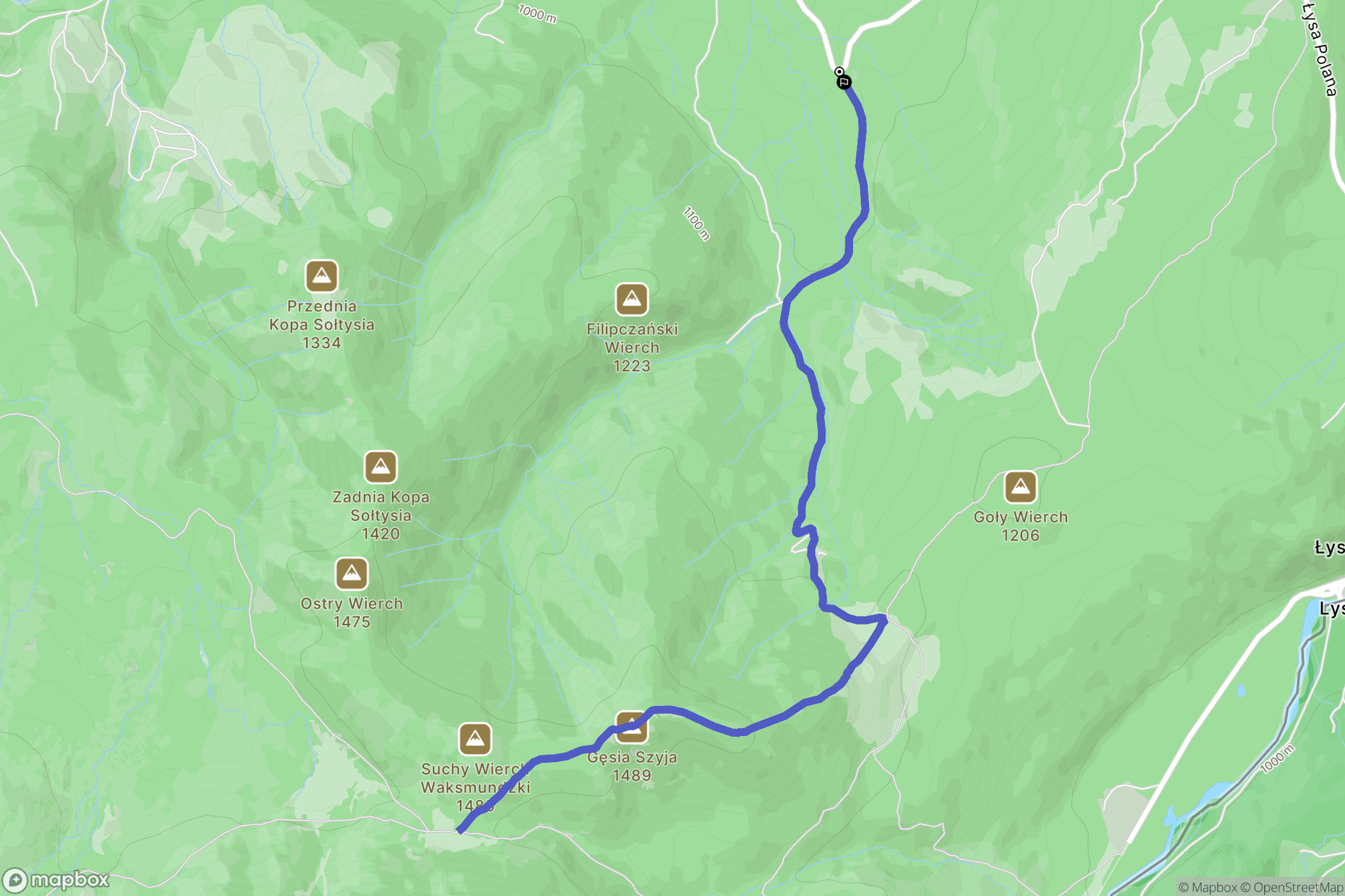 Zakopane: mapa trasy - Poland