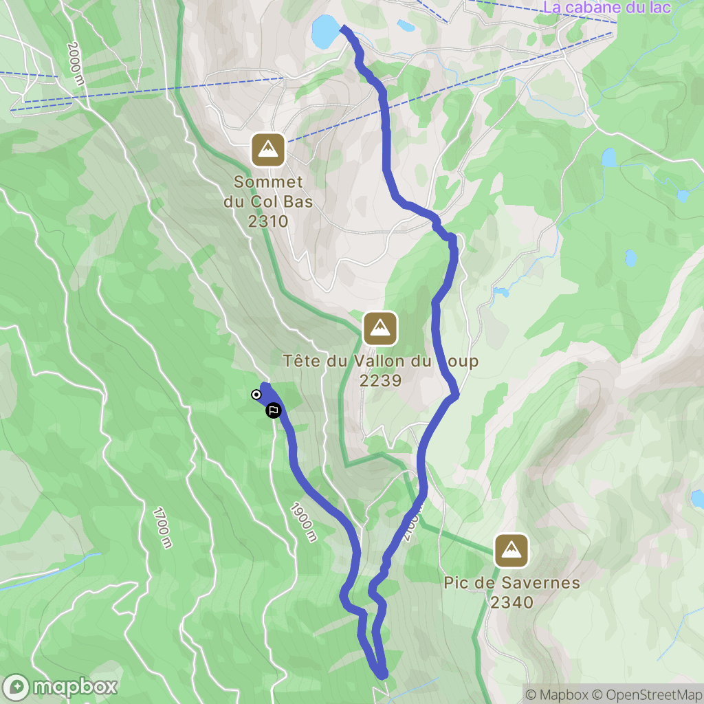 Seyne : carte du parcours de randonnée - France