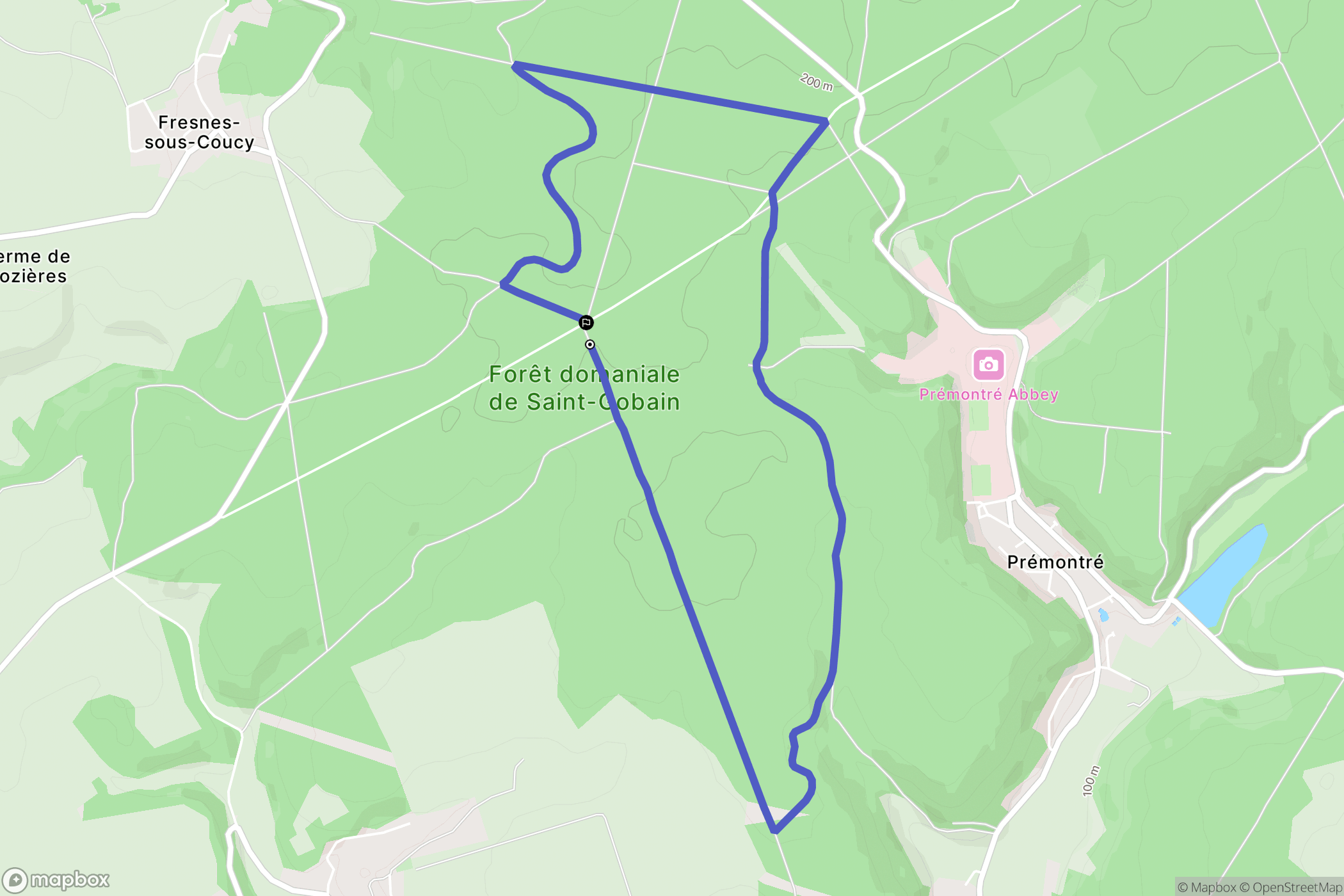 Bassoles-Aulers : carte du parcours de randonnée - France