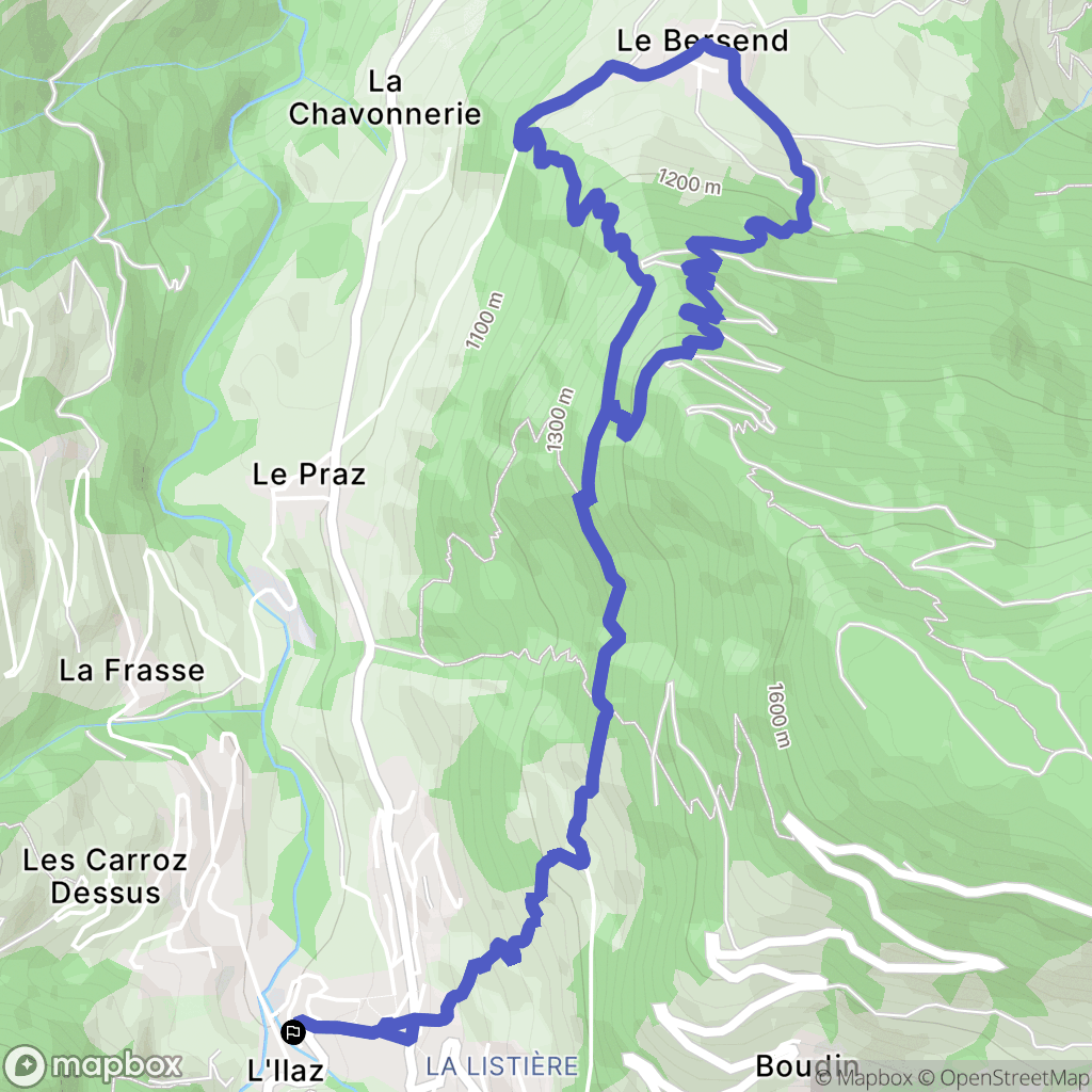 Beaufort : carte du parcours de randonnée - France
