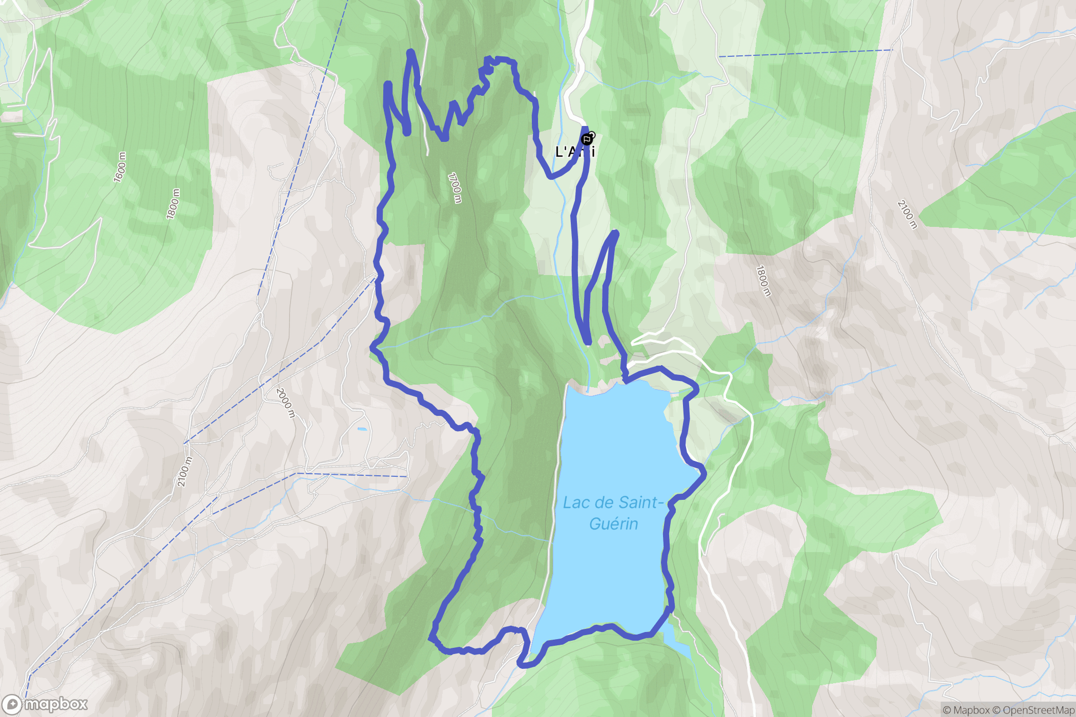 Beaufort : carte du parcours de randonnée - France