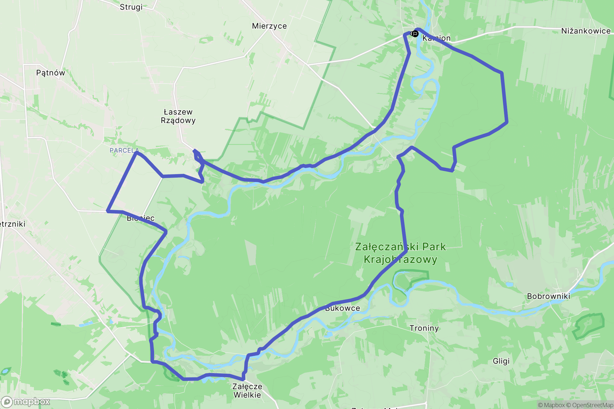 Toporów: mapa trasy - Poland