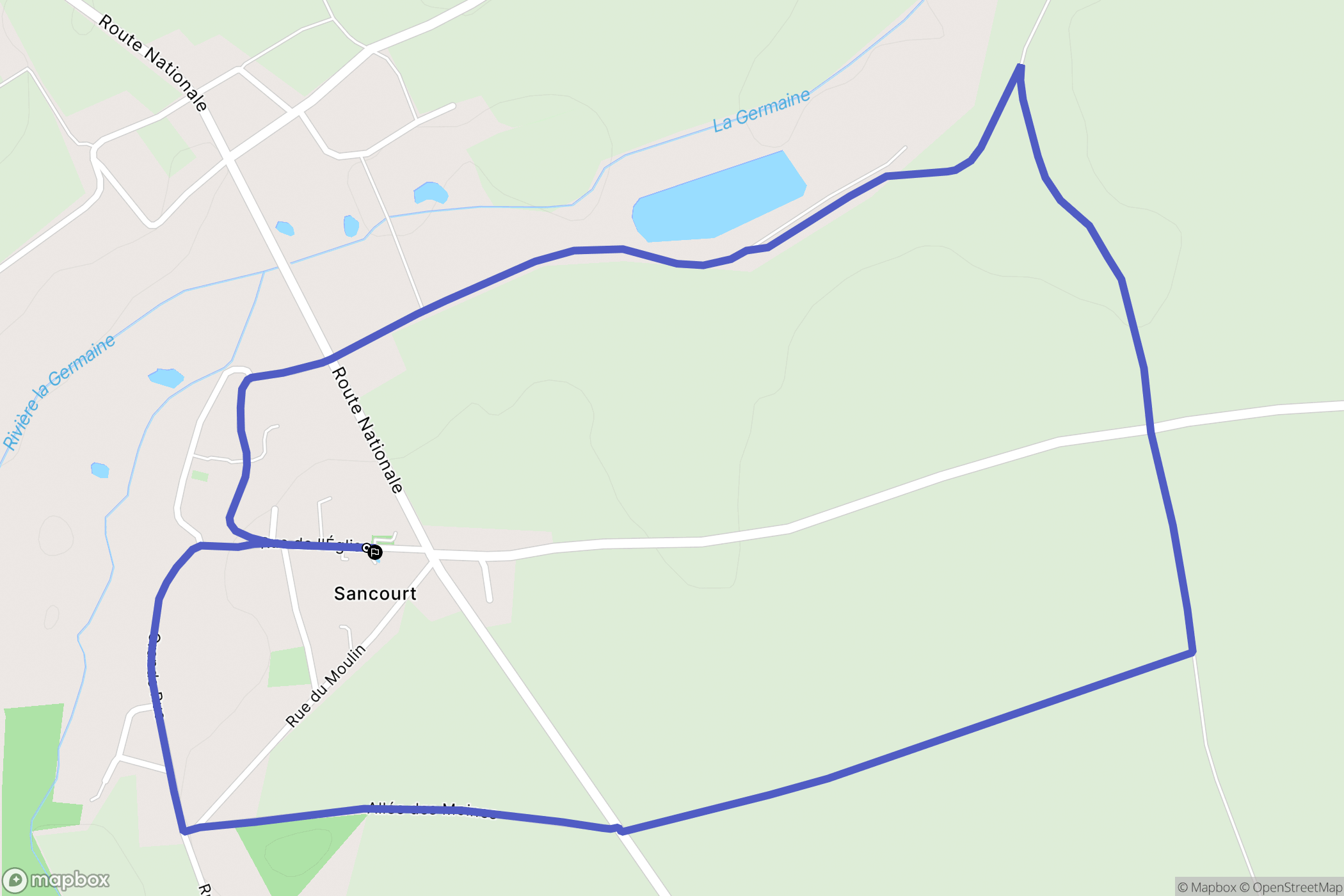 Sancourt : carte du parcours de randonnée - France