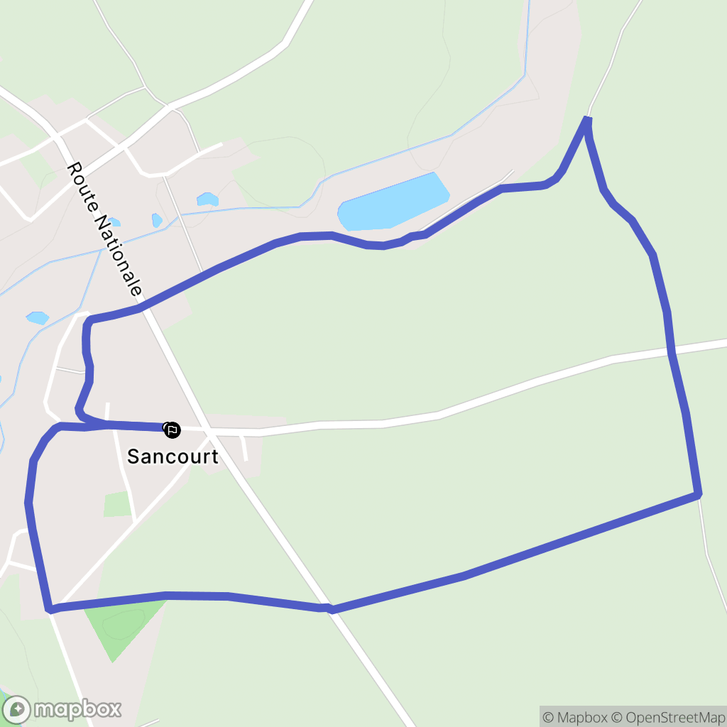 Sancourt : carte du parcours de randonnée - France